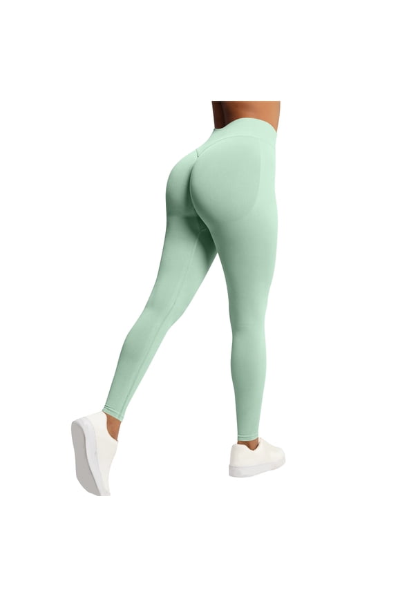 Women's Seamless Workout Leggings High Waisted Scrunch Butt Lifting Tummy Control Buttery Soft Athletic Yoga Pants Brown XL