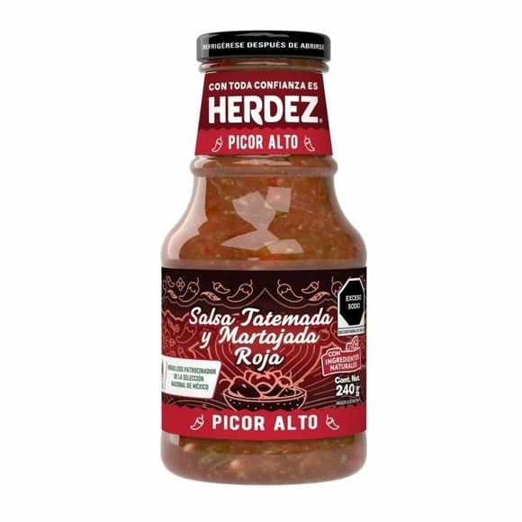 Salsa tatemada y martajada Herdez roja 240 g