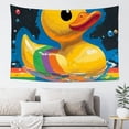 thumbnail image 5 of RKSupls Tapestry Wall Hanging Art, Yellow Rubber Duck Rainbow Float Tapestry Decoration for Daily Bedroom, Dorm, Living Room, Apartment Hallway Home Decor, 5 of 5