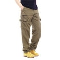 thumbnail image 3 of allshope Men Cargo Pants with Pockets Solid Color Loose Elastic Jogger Sweatpants Casual Trousers for Streetwear, 3 of 7