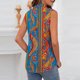thumbnail image 5 of TaTaai Button Lapel Blouse Lightweight Breathable Women's Casual Fashion Printed Sleeveless Short Sleeve Loose Summer Smart-Casual Top Gift, 5 of 6