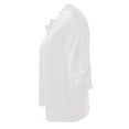 thumbnail image 7 of Ediodpoh Name Women's Summer Solid Color Short Sleeve Ruffle Collar V Neck Blouse Women's Tops White XXL, 7 of 7