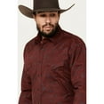 thumbnail image 2 of Panhandle Men's Rough Stock By Bandana Paisley Print Long Sleeve Snap Stretch Burgundy Large, 2 of 4
