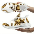 thumbnail image 6 of Coolcustomize Men's Plus Size Golden Dragon Print Sneakers - Mythology-Inspired Chunky Sports Shoes, Breathable Lightweight Running & Walking Trainers, Black & Golden Design, Casual Street Style, 6 of 10
