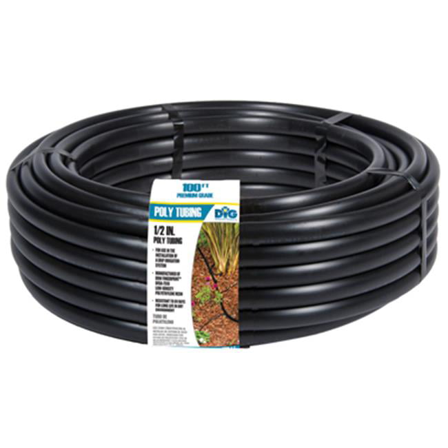 Poly Drip Tubing Hose Emitter Garden Water Irrigation 1/2 Inch 100 Ft 0.700 OD 