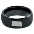 thumbnail image 2 of Tungsten Kansas Sunflower State Band Ring 8mm Men Women Comfort Fit Black Dome Brushed Polished, 2 of 4