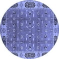 thumbnail image 1 of Ahgly Company Indoor Round Oriental Blue Traditional Area Rugs, 5' Round, 1 of 4