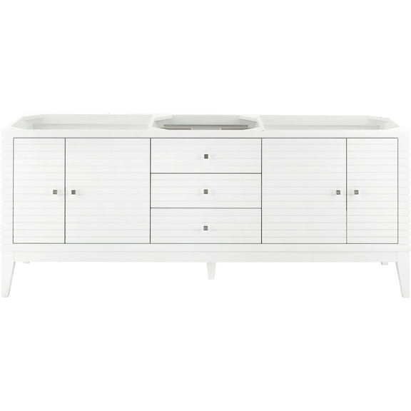 James Martin Vanities 210-V72d Linear 72" Double Basin Wood Vanity Cabinet Only - White