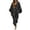 A-Black568, variant on Women's Contrast Trim Matching Sets Square Neck Resort Vacation Suits