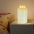 thumbnail image 5 of Boreal Craft Flameless Candles Light Wick Flickering Flameless Candles With Remote & Timer Dimmable Real Wax LED Candles Battery Operated Pillar Candles For Home De Cor Glass Candle Stick Holders Flat, 5 of 5