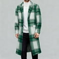thumbnail image 5 of Hesxuno Mens Trench Coat Long Single Brested Overcoat Winter Notched Collar Casual Pea coat With Pockets Green M, 5 of 8