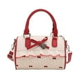 thumbnail image 1 of Sweet Polka Dot Bow Handbag , Cute Pillow Shape Shoulder Bag For Women, Multifunctional, 1 of 8