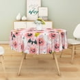 thumbnail image 6 of Aofoto Halloween Pink Tablecloth Round 60 Inch, Cute Ghost Pumpkin Decorative Table Cloth, Washable Holiday Table Cover for Party Dinner Picnic Indoor Outdoor, 6 of 6