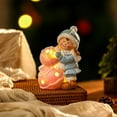 thumbnail image 6 of LED Ceramic Christmas Figurines - Light Up Boy & Girl Holiday Decor for Mantel, Tabletop & Bookcase (6.3 Inch Battery-Operated Night Light), 6 of 6