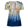 thumbnail image 4 of Giftesty Button Down Shirts for Women Floral Print Tunic Summer Tops Dressy Casual Bell Short Sleeve V Neck Button Top, 4 of 5