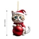 thumbnail image 3 of Colgante de gato para árbol de Navidad, acrílico 2D, adorno navideño colgante, divertido adorno navideño con gatos, adorno navideño, joyería para árbol de Navidad., 3 of 3