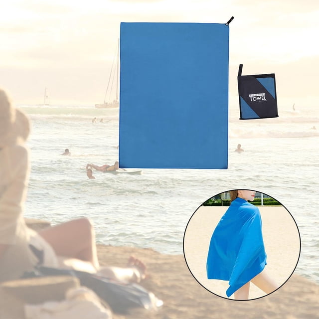 Toallas de secado rápido Cola Toalla de microfibra Toalla de baño azul 76x152cm