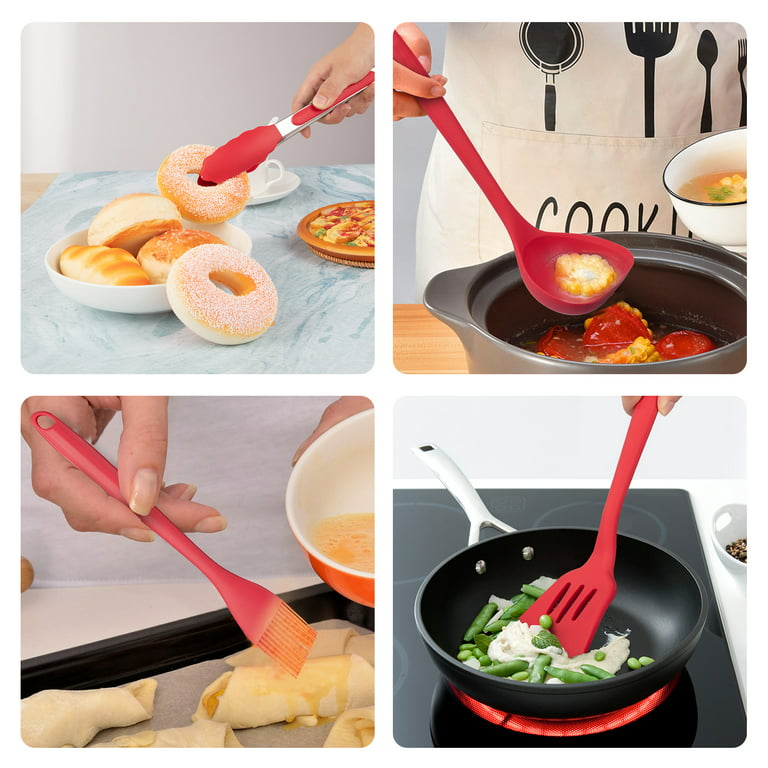 Kitchen Utensil Set-Silicone Cooking Utensils-33 Kitchen Gadgets & Spoons  for Nonstick Cookware-Sili…See more Kitchen Utensil Set-Silicone Cooking