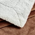 thumbnail image 5 of Sherpa Throw Blanket Super Soft Flannel Reversible Ultra Plush Fleece TV Blanket Brown 50x60, 5 of 7
