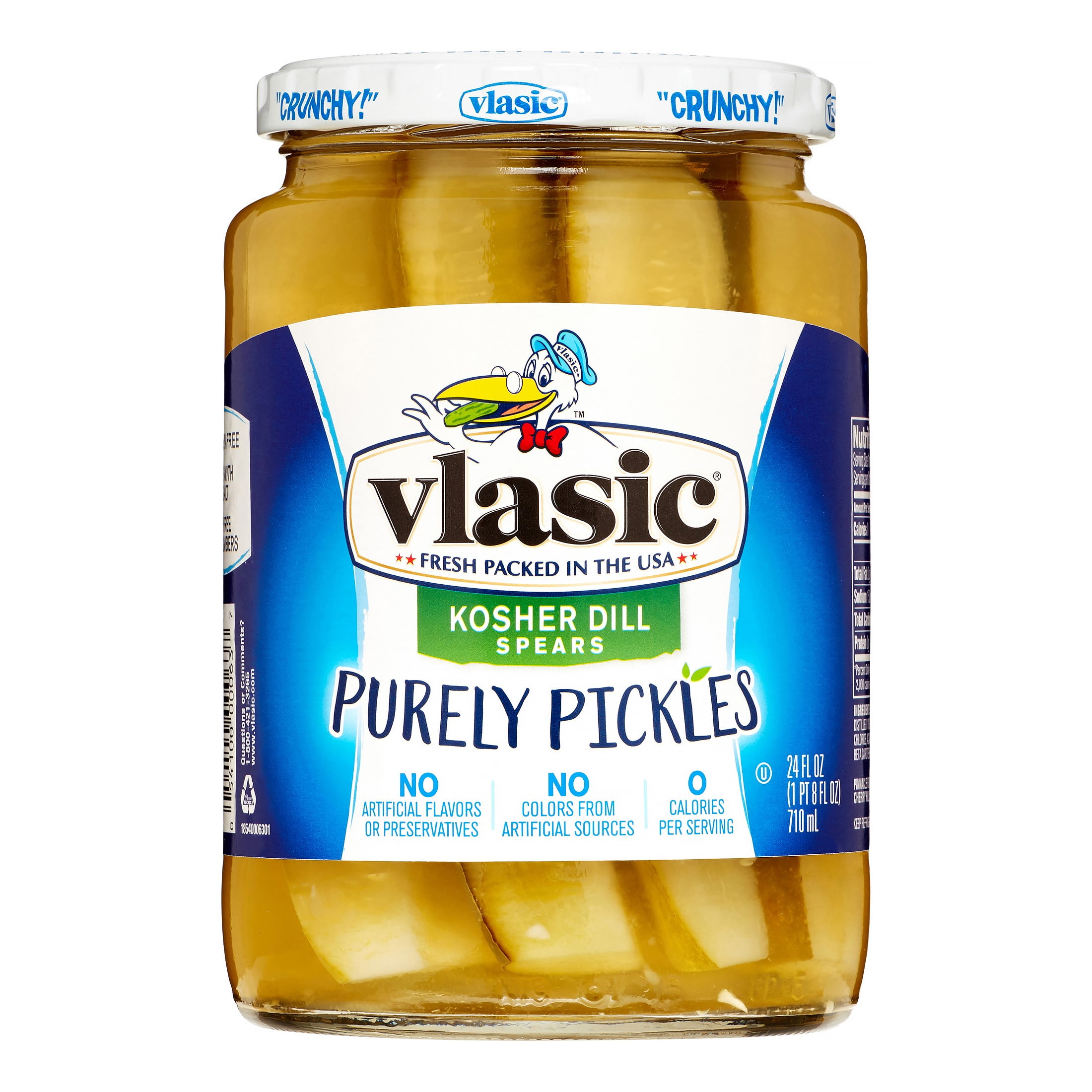 Vlasic Purely Pickles, Spears, Kosher Dill, 24 Fl Oz
