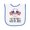 White and Royal, variant on Inktastic My 1st 4th of July Parade Baby Terry Cloth Bib