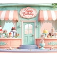 thumbnail image 3 of Pastel Cake Banner Happy Birthday Sign Decorative Backdrop for Celebration Event Indoor Party, 3 of 6