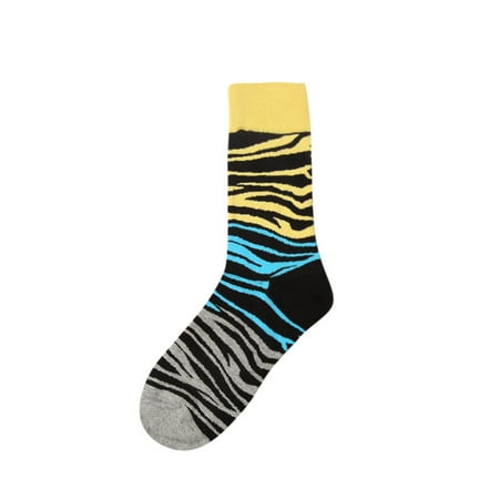 

Socks For Men New Fashion Stripe Print Color Block Cotton Colorful Casual