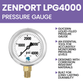 thumbnail image 4 of Zenport LPG4000 Glycerin Liquid Filled Pressure Gauge, 4000 PSI, 4 of 5