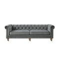 thumbnail image 2 of Rustic Manor Audriana Dark Grey Velvet Chesterfield Sofa 92L x 33.5W x 30.3H, 2 of 10