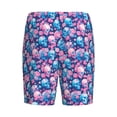 thumbnail image 2 of Lsque Blue Flower Skull Mens Sleep Pajama Shorts,Short Pajama Pants, Cotton Ultra-Soft Knit-X-Large, 2 of 9