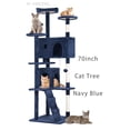 thumbnail image 2 of XF XINFENG 70 Inch Cat Tree Tower for Indoor Relaxing Climb Multi-Level Cats  Furniture Activity Center with Cat Scratching Stand House Cat Condo with Funny, Navy Blue, 2 of 9