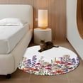 thumbnail image 2 of Round Rugs 3Ft, Spring Floral Round Area Rug Washable Indoor Throw Carpet, Watercolor Daisy Lily Lavender Plants Garden Small Non Slip Circle Rug for Bedroom Living Room Home Decor Aesthetic, 2 of 8