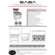 Heavy Duty Commercial 36 6 Burner Gas Range with Bottom Oven