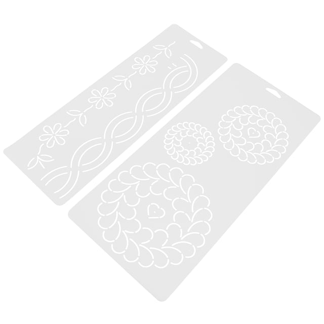Miangastore 2pcs DIY Quilting Templates Cross Stitch Templates for Patchwork Embroidery Quilting Patterns Sewing Projects Transparent Plastic Templates for Cutting and Stitching