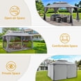 thumbnail image 3 of Patio Gazebo, 10 x 13 FT Gazebo Tent with Double Roof, Outdoor Canopy Tent with Mosquito Netting, Canopy for Shade and Rain, Gazebo Shelter for Lawn, Yard, Deck, Garden, Gray, D7945, 3 of 6