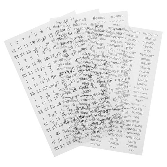 ELAYARD Self Adhesive Black Planner Stickers PVC Material for Journaling Scrapbook and Card Making