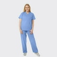 thumbnail image 3 of SPECTRUM UNIFORMS Scrub Tops Medical Unisex V-Neck Yoga Soft Fabric Medical Professionals Hospital and Lab Workwear Nurse Top Ceil Blue, 3 of 5