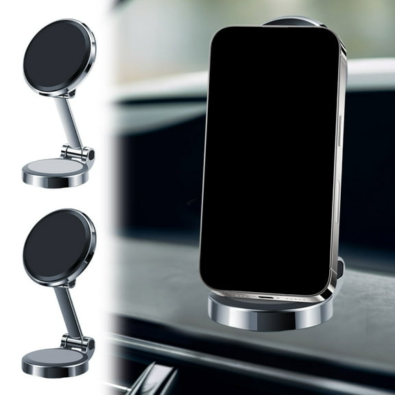 Msgweeeg Phone Holders for Car Car Phone Holders 10 Rubidium Magnets 360 Rotatable 360 Rotatable Alloy Folding Dashboard Car Mount Magnetic Phone for - Powerful and Stable