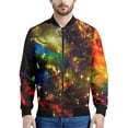 thumbnail image 3 of Chaqueta con cremallera y estampado de universo colorido para hombre, abrigo con estampado 3D de galaxia y espacio, chaquetas casuales holgadas, ropa de calle, mangas largas, 3 of 4
