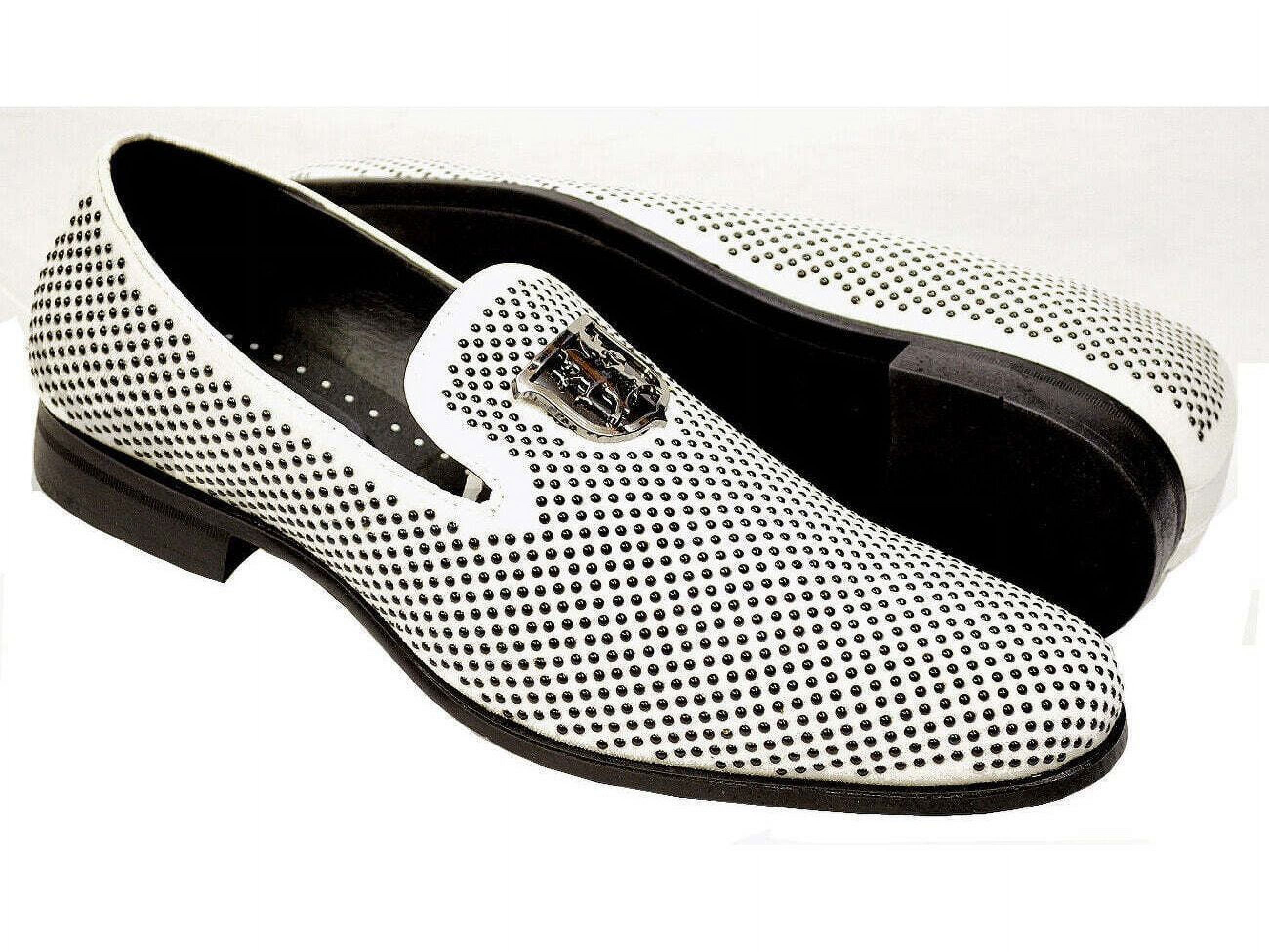 Stacy Adams Men Shoes Swagger Studded Slip On Satin Black White Formal 25228-111 - image 2 of 4