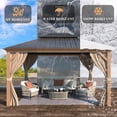 thumbnail image 6 of Hommow 10'x12' Hardtop Gazebo,Aluminum Frame Gazebo with Galvanized Steel Double Roof for Patios,Gardens,Lawns, 6 of 9