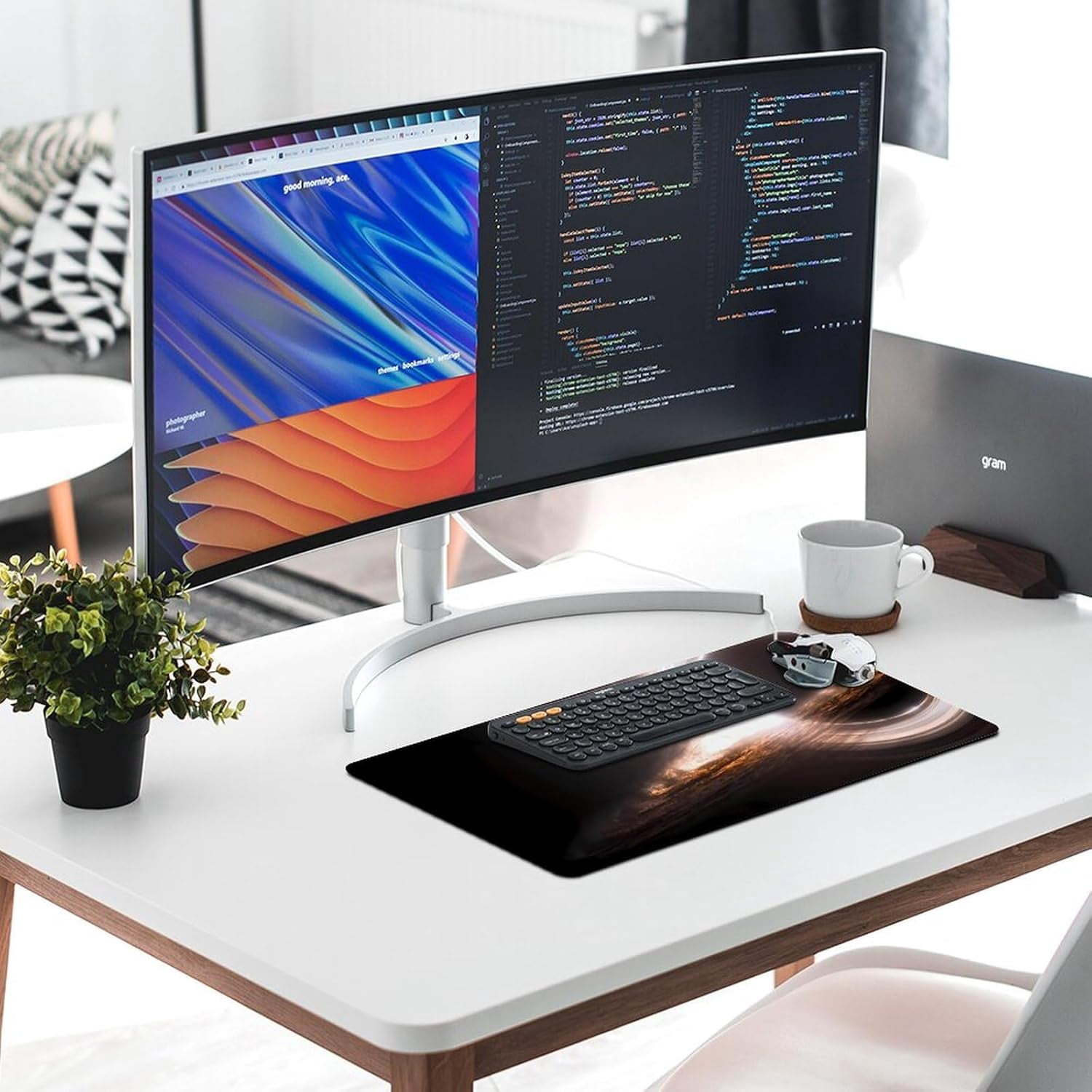 Interstellar Gargantua Black Hole Mouse Pad Large Extended Computer Full Desk Pad 23.6x11.8 inch Computer Mouse Mat Keyboard for Home Office Gaming