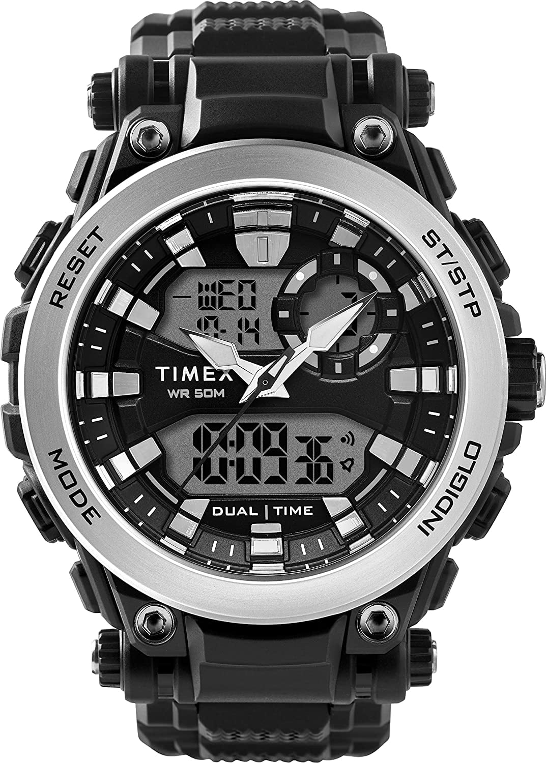 Timex TW5M30700 Men's Resin Strap Quartz Analog Digital Watch 