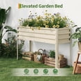 thumbnail image 5 of 32" Tall Self-Watering Raised Garden Bed with Legs, Heavy Duty Galvanized Steel Planter, Modular Ergonomic Design for Patio Backyard, Beige, 5 of 6