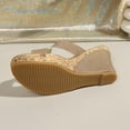 thumbnail image 4 of Modisza Sparkly Wedge Sandals for Women Platform Slip on Dress Slide Shoes Open Toe High Top Outdoor Wedges Sandal Size 6 Gold, 4 of 6