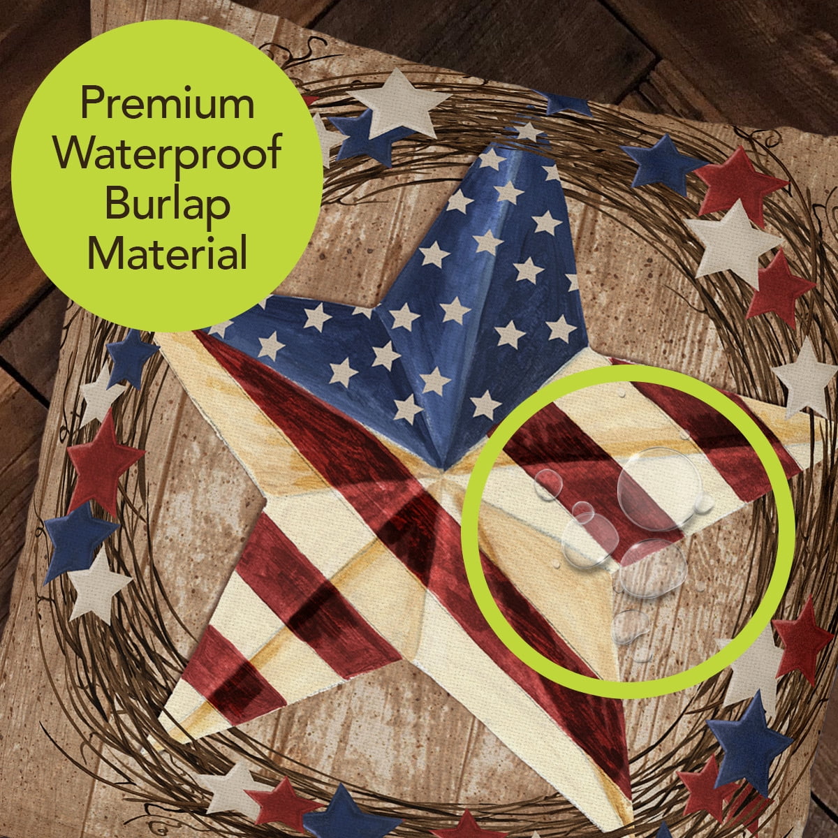 Briarwood Lane Everyday Indoor/Outdoor Pillow 17x17 Americana Barnstar Pillow