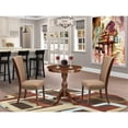 thumbnail image 2 of East West Furniture Eden 3-piece Wood Kitchen Table and Chair Set in Mahogany, 2 of 6