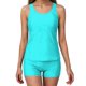thumbnail image 4 of Traje de baño conservador de dos piezas para mujer, tankini, con sujetador acolchado, sin mangas, cuello redondo, de dos piezas, color liso, traje de baño de dos piezas para mujer, trajes de baño tank, 4 of 9