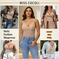 thumbnail image 5 of MISS COCOLI Women's Shapewear Bodysuit Tummy Control Body Shaper V Neck Bodysuit Waist Trainer, 5 of 6