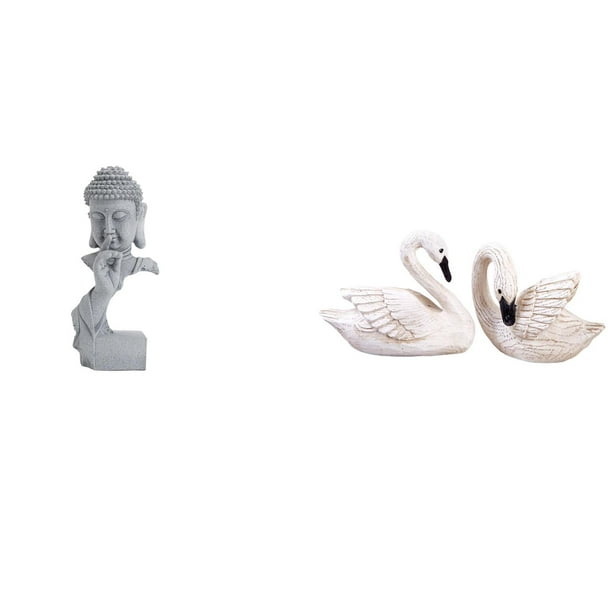 Figura De Meditación Del Buda Gautama Shakyamuni, Escultura Coleccionable Para Jardín, Inauguración De La Casa, Estatuas De Cisne De Resina, Adorno Para Tarta, Figuras De Pareja De Pájaros,